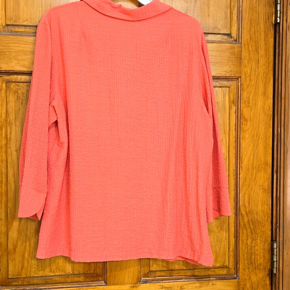 Coldwater Creek Relaxed Peach 3/4 Sleeve Blouse - Picture 2 of 3